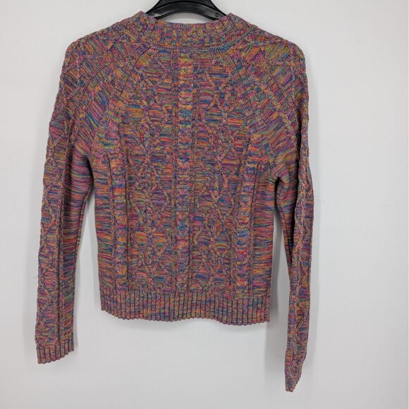 Gap Chunky Knit Sweater Women Size S Tall Pullover Fisherman Rainbow Y2K Cottage - Picture 2 of 8